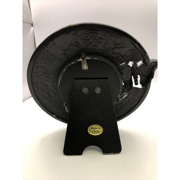 Butterfly Small 5” Photo Frame‎ Round Tabletop Glam Metal Epoxy Bling Glitter - Picture 4 of 5